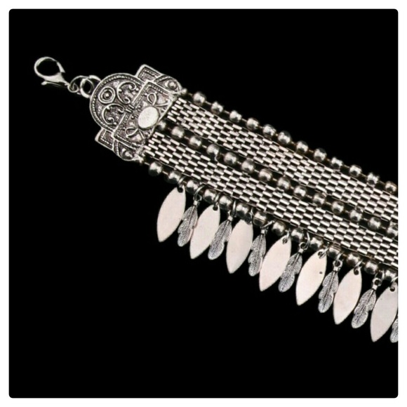 5⭐ rated⚘(LAST 1)Anique Silver Boho Tassel Choker - Picture 4 of 5
